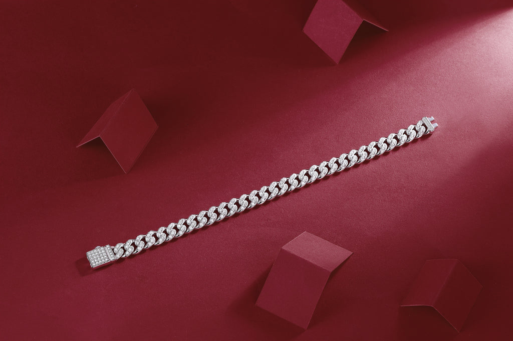 Light Of Faith - A Fashionable And Light Luxury Jewelry Silver Bracelet And Bracelet Set With Top-quality Moissanite, S925 Silver Plated Platinum