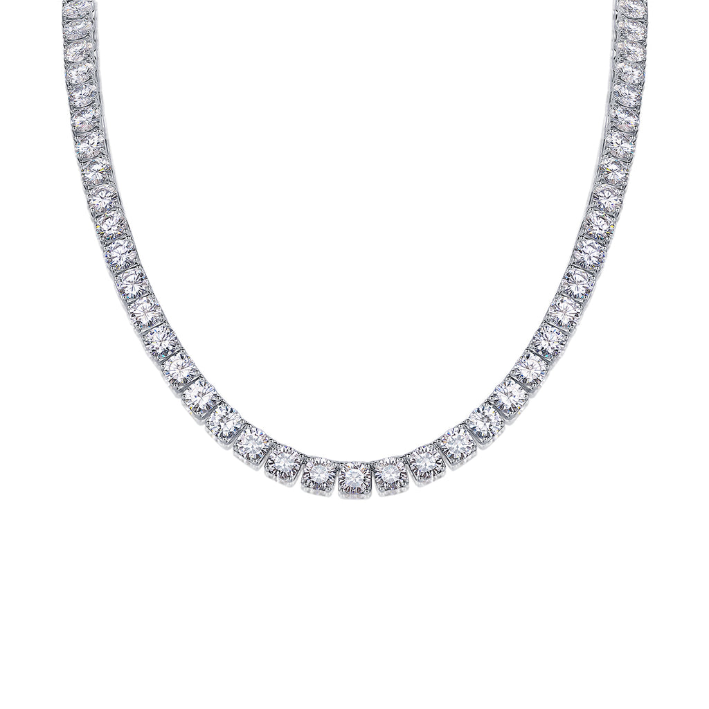Endless Starry River Moissanite Necklace 925 Sterling Silver Platinum Plated Luxury Pendant Necklace for Women GRA Certified