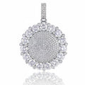 Diamond pendant necklace on a white background