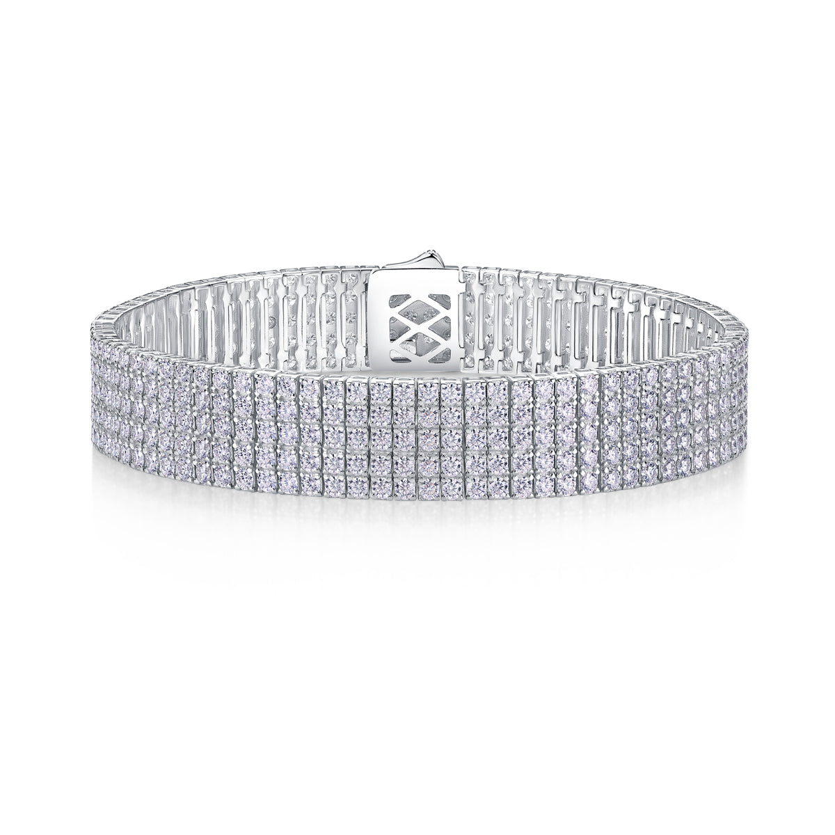 Shining And Simple - Luxurious And Fashionable Light Luxury Jewelry And Silver Bracelet Set With Top-quality Moissanite, S925 Silver-plated Platinum