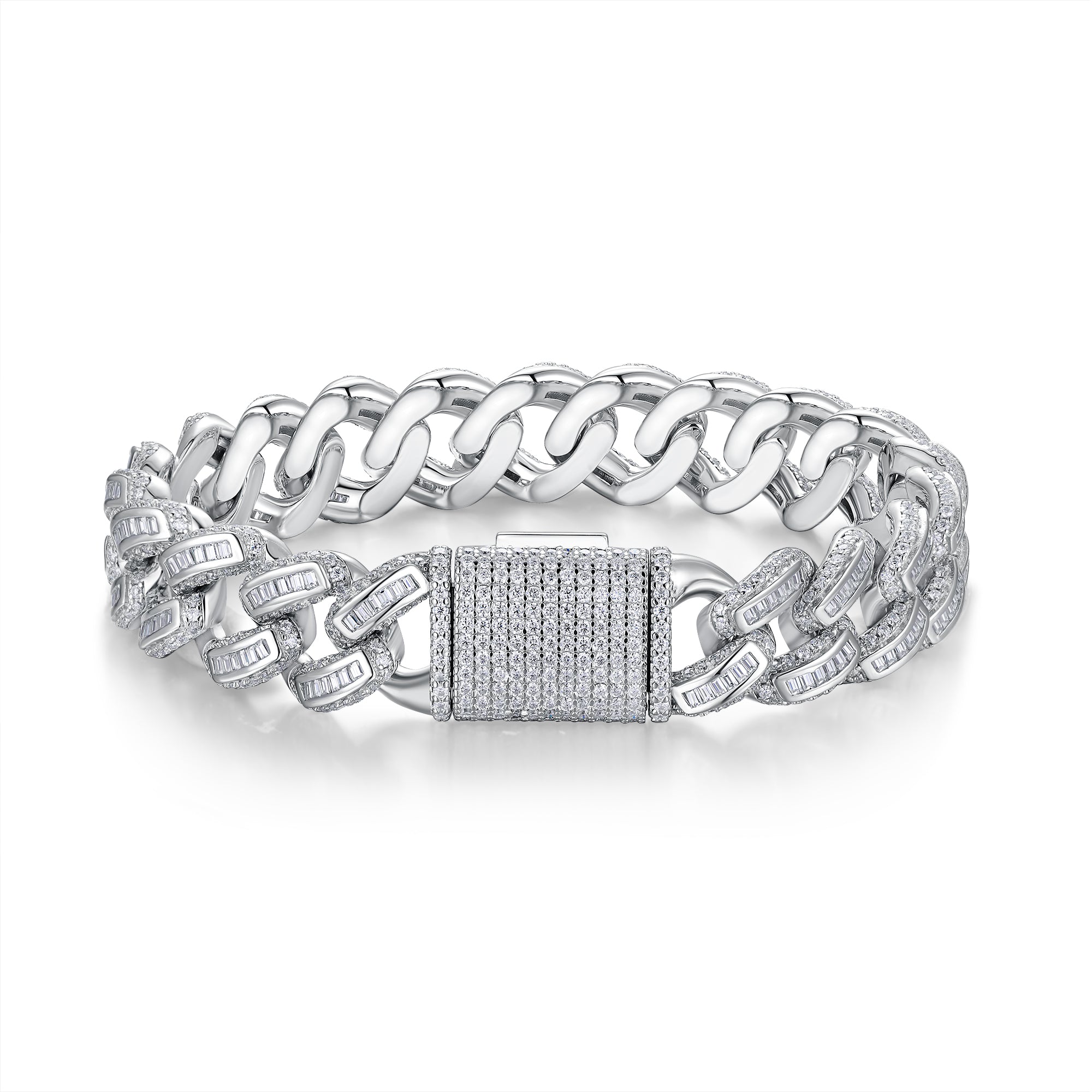 Moissanite Bracelet 925 Sterling Silver Platinum Plated Luxury Minimalist Bracelet for Women with GRA Certificate