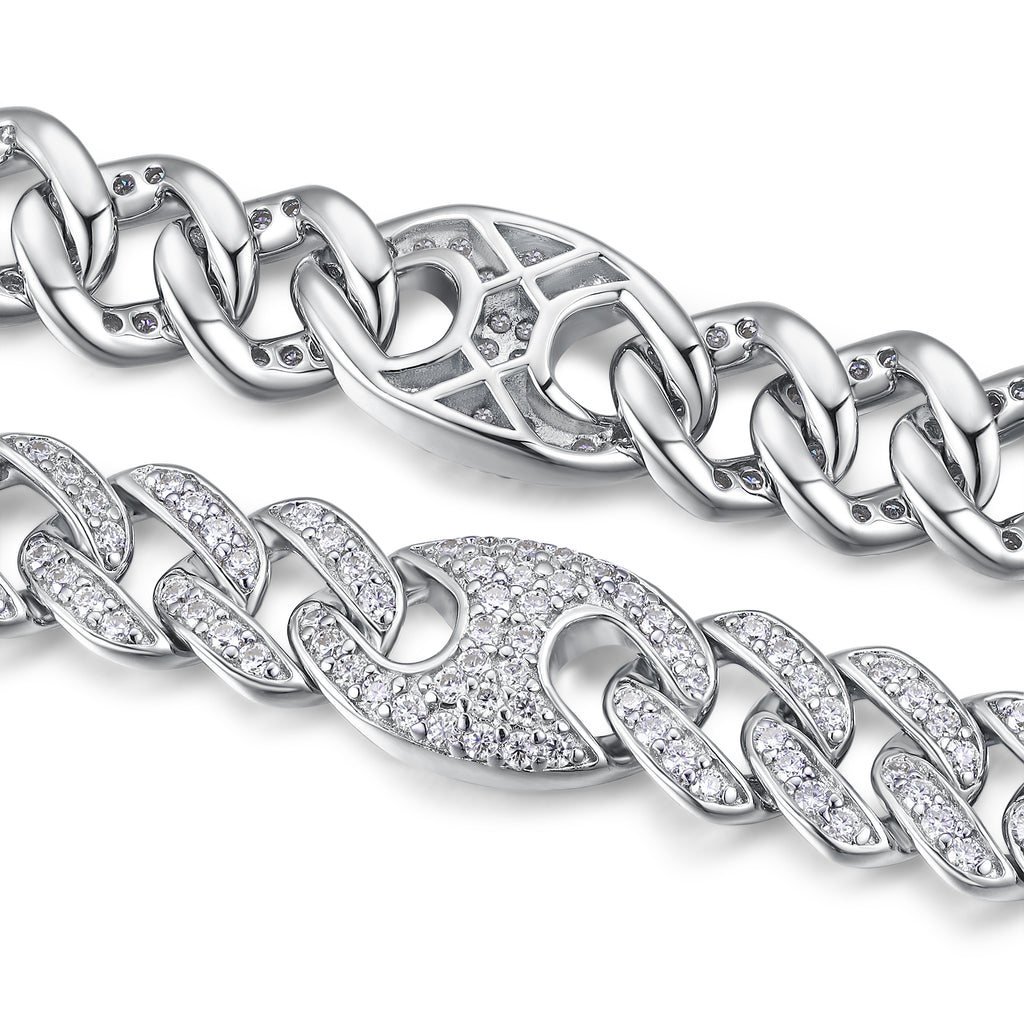Set With Top-quality Moissanite, This Luxurious And Fashionable Light Luxury Jewelry Silver Bracelet Is Made Of S925 Silver Electroplated With Platinum