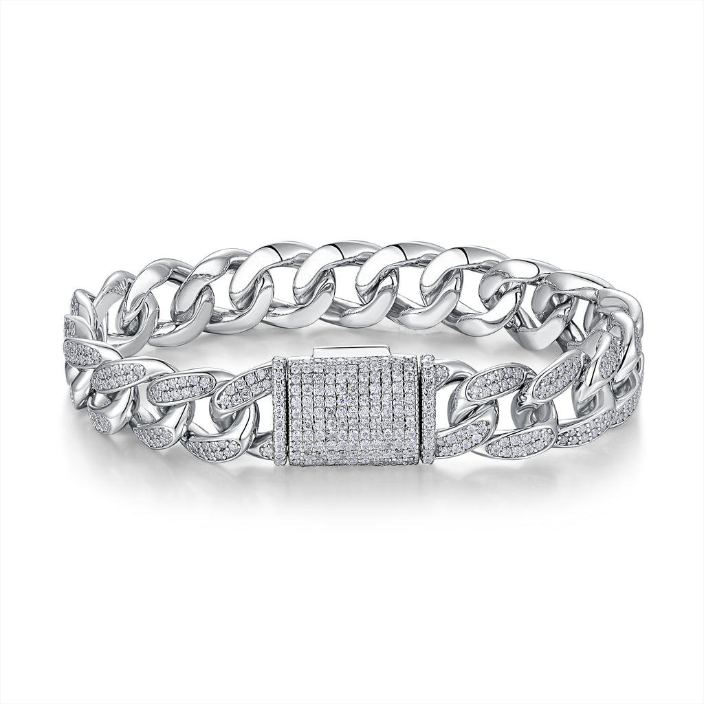 Moissanite Silver Bracelet 925 Sterling Silver Platinum Plated Minimalist Luxury Bracelet with GRA Certificate