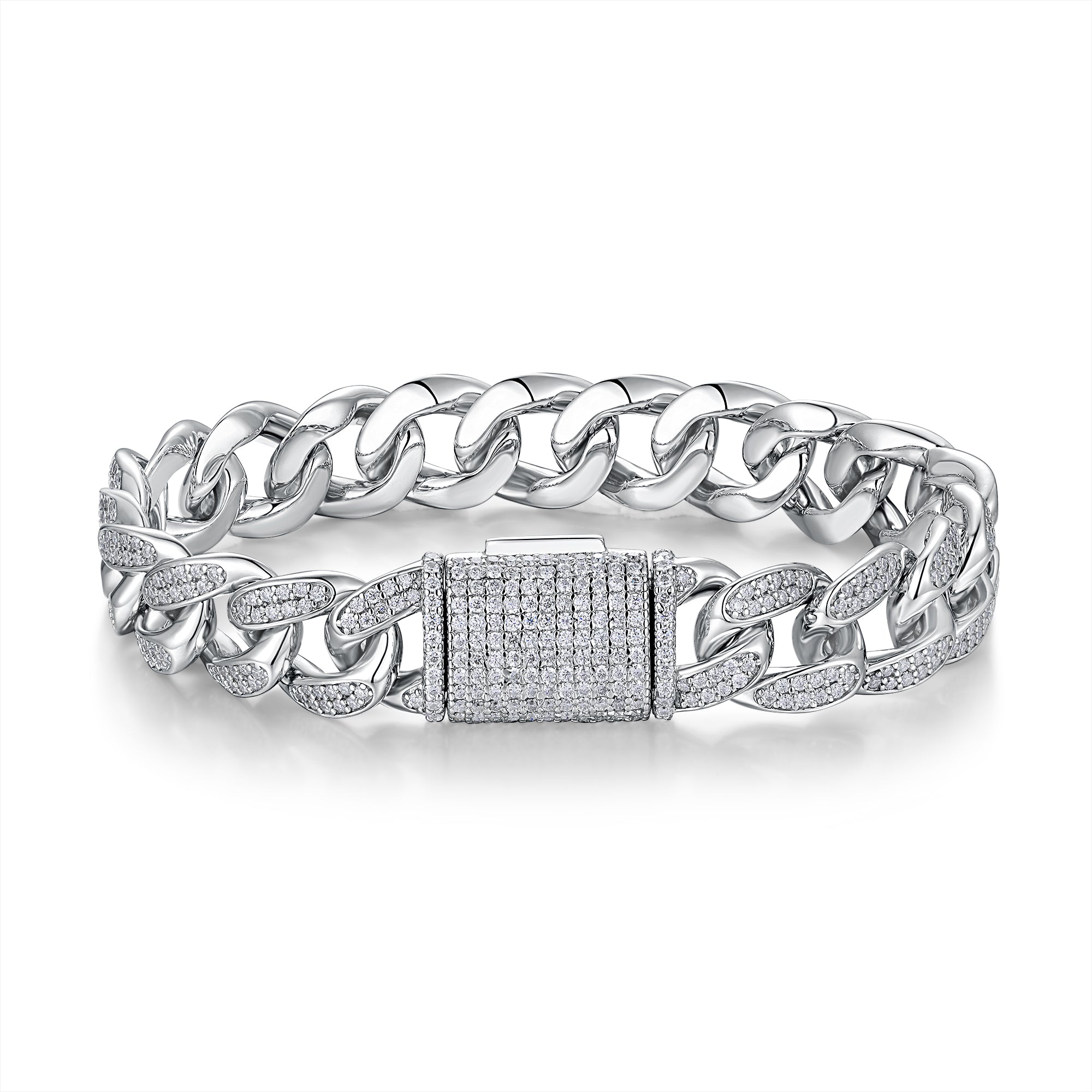 Moissanite Silver Bracelet 925 Sterling Silver Platinum Plated Minimalist Luxury Bracelet with GRA Certificate