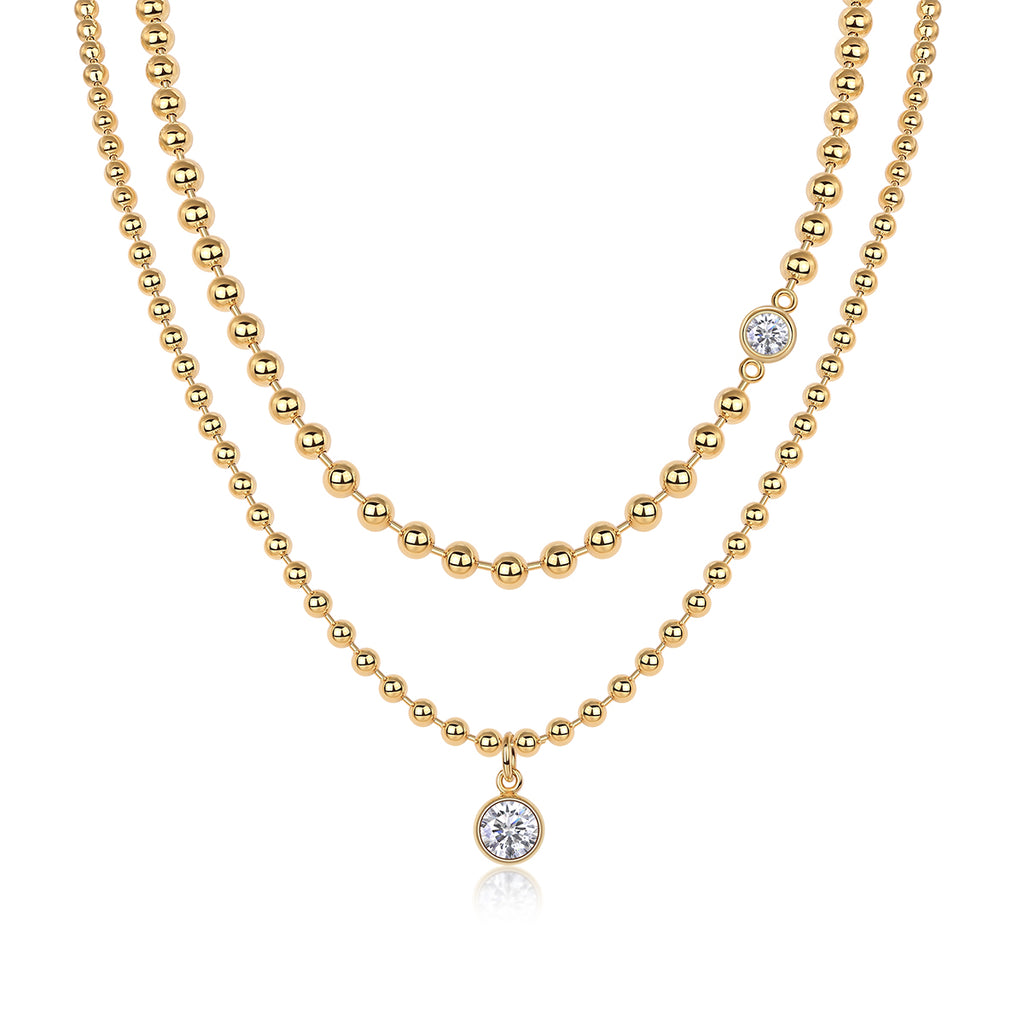 925 Sterling Silver Gold Plated Moissanite Pendant Necklace – Minimalist Luxury Diamond-Look Jewelry for Everyday Wear