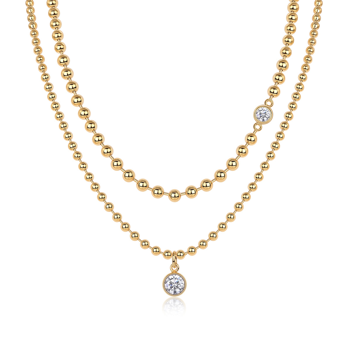 925 Sterling Silver Gold Plated Moissanite Pendant Necklace – Minimalist Luxury Diamond-Look Jewelry for Everyday Wear