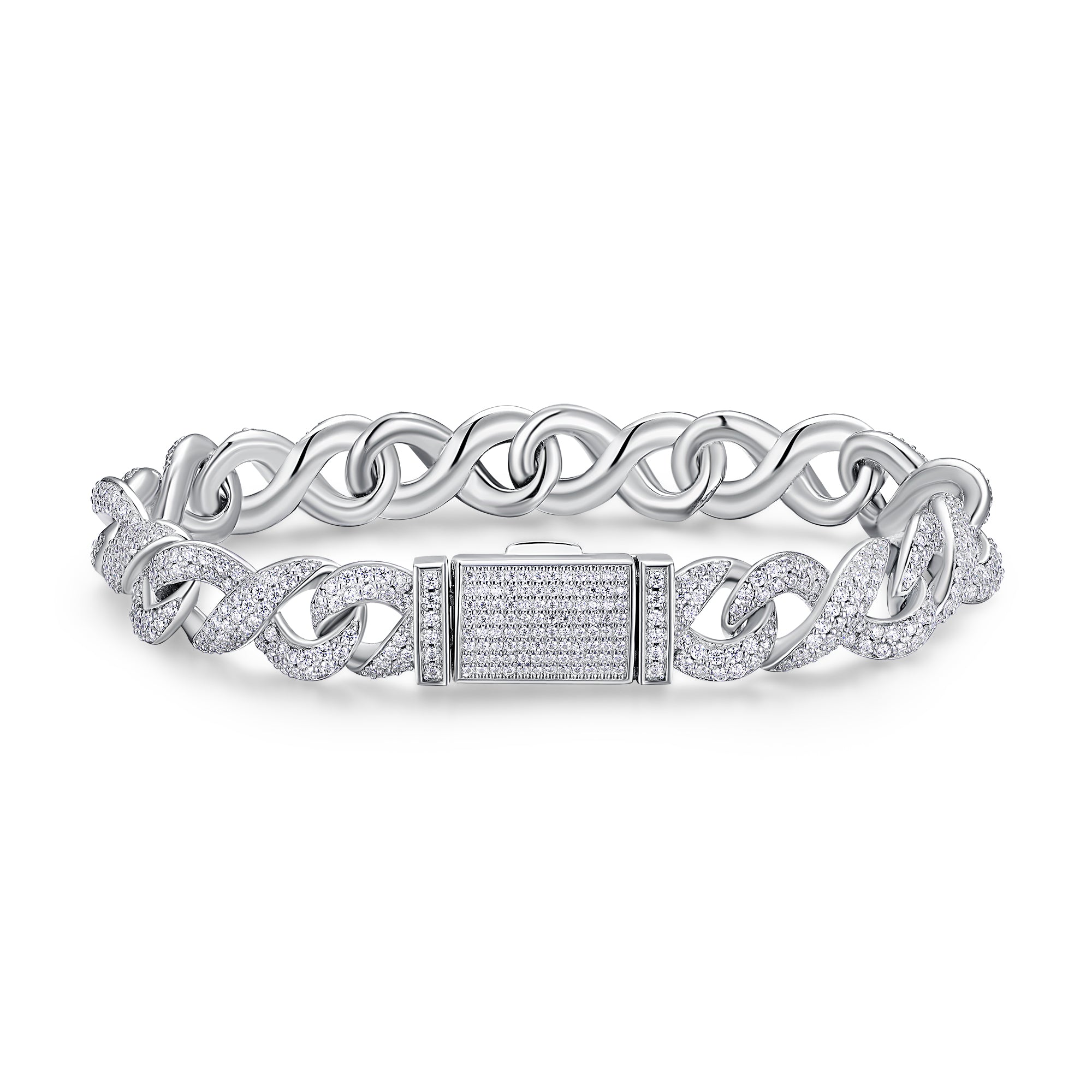 Platinum Plated 925 Sterling Silver Moissanite Bracelet GRA certificate