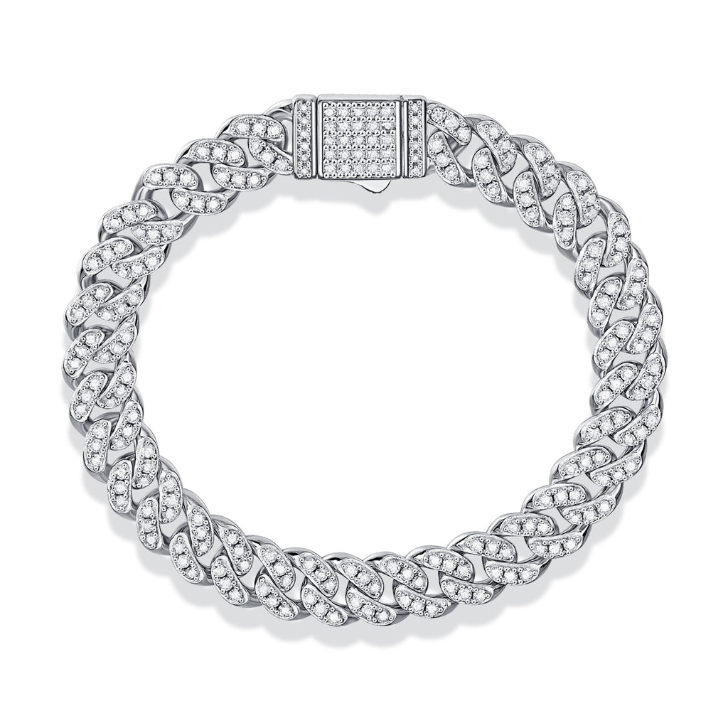 Light Of Faith - A Fashionable And Light Luxury Jewelry Silver Bracelet And Bracelet Set With Top-quality Moissanite, S925 Silver Plated Platinum