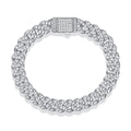 Moissanite Pavé Maillon Silver Bracelet — Veyra