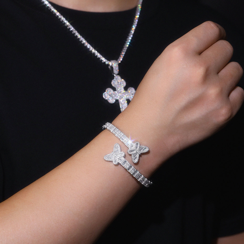 Moissanite Bracelet 925 Sterling Silver Platinum Plated Elegant Luxury Trend Bracelet with GRA Certificate