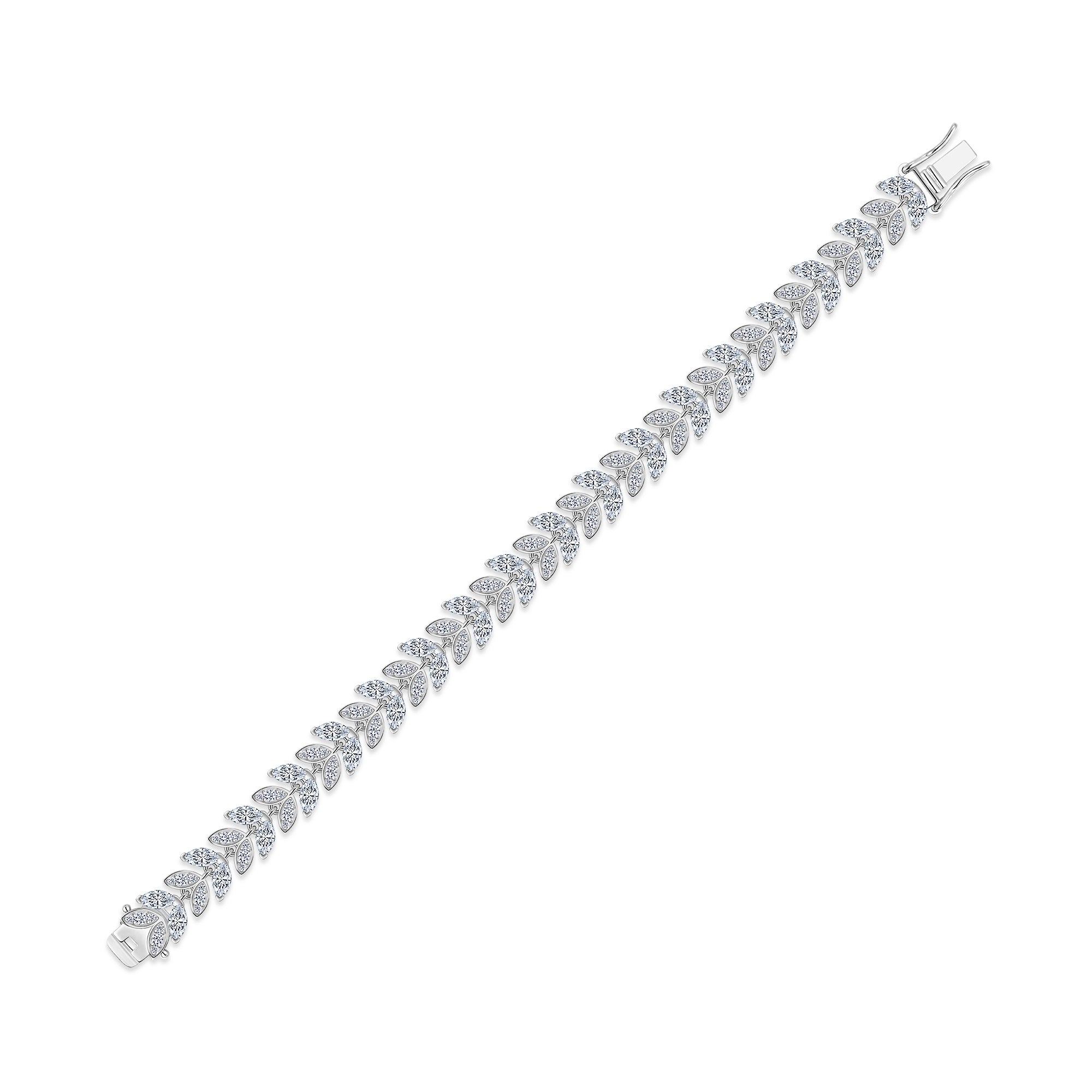 A Luxurious And Fashionable Minimalist Jewelry Bracelet Featuring Top-quality Moissanite, Made Of S925 Silver Electroplated With Platinum.