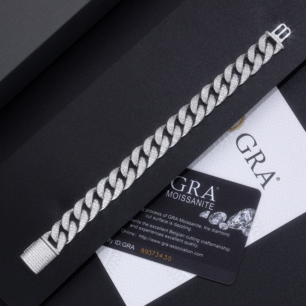 Minimalist Moissanite Bracelet 925 Sterling Silver Platinum Plated Luxury Bracelet with GRA Certificate
