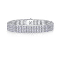 Moissanite Strata Silver Tennis Bracelet — Veyra