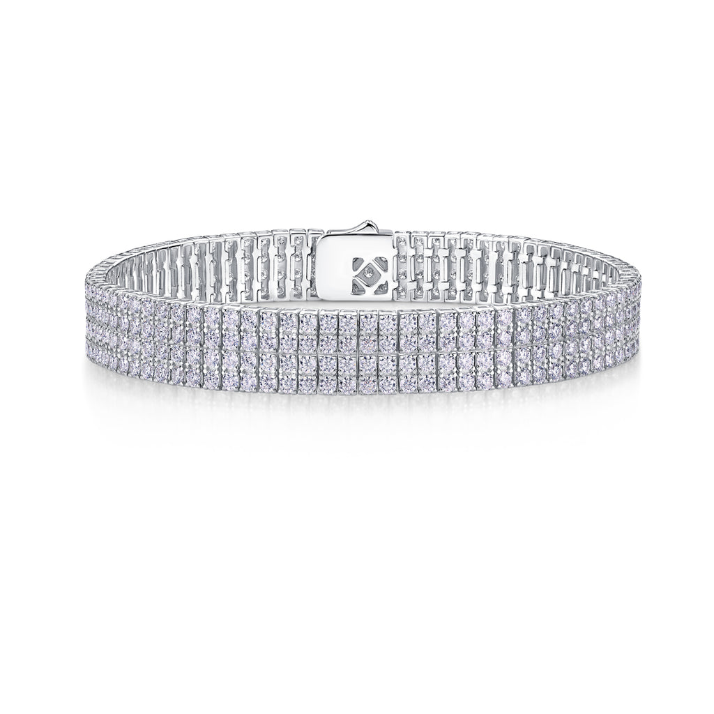The Light On The Chain - A Luxurious And Fashionable Light Luxury Jewelry Silver Bracelet And Bracelet Set With Top-quality Moissanite, S925 Silver-plated Platinum