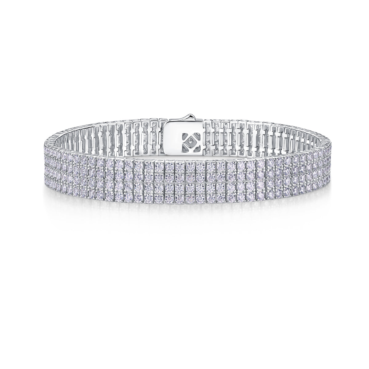 The Light On The Chain - A Luxurious And Fashionable Light Luxury Jewelry Silver Bracelet And Bracelet Set With Top-quality Moissanite, S925 Silver-plated Platinum