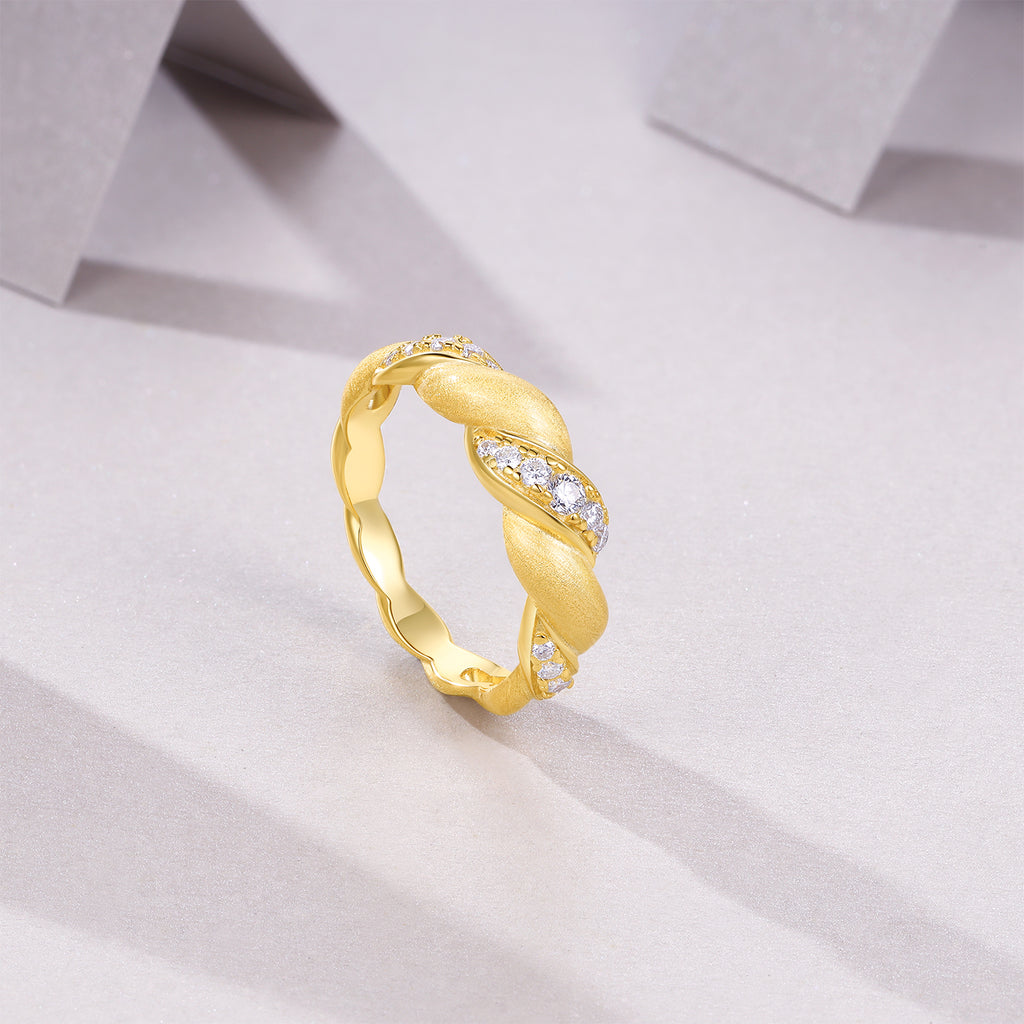 Minimalist Moissanite Ring – Gold Plated 925 Sterling Silver Luxury Engagement Ring with GRA Certificate