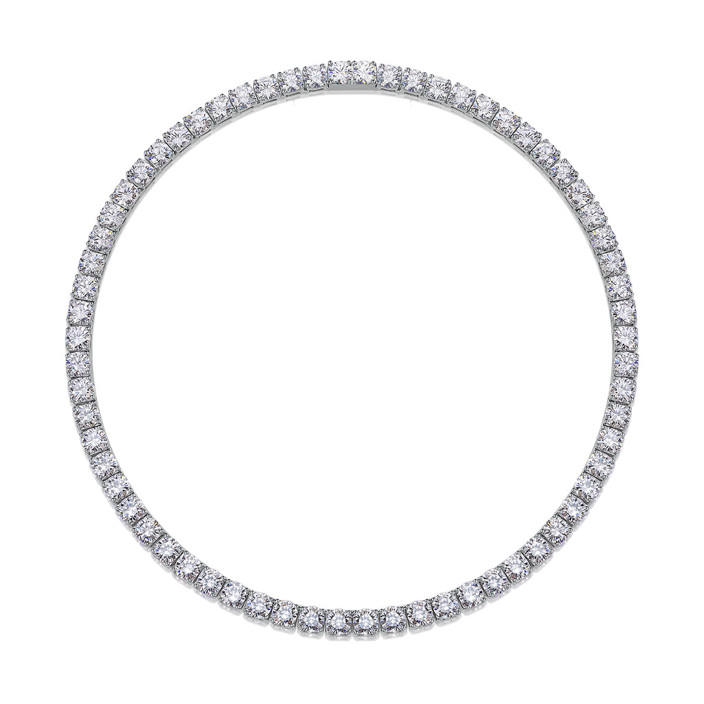 Endless Starry River Moissanite Necklace 925 Sterling Silver Platinum Plated Luxury Pendant Necklace for Women GRA Certified