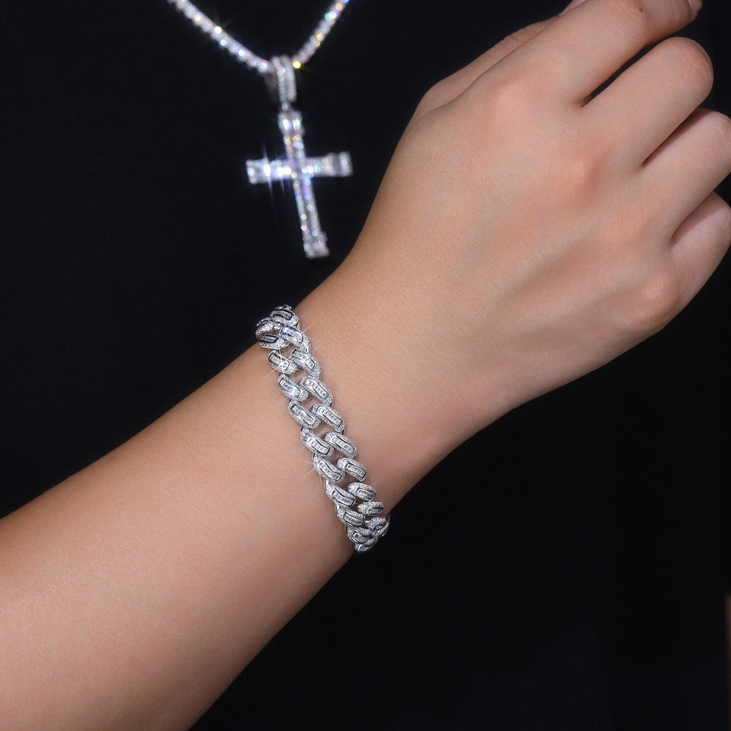 Moissanite Bracelet 925 Sterling Silver Platinum Plated Luxury Minimalist Bracelet for Women with GRA Certificate