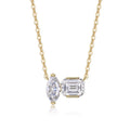 Moissanite Jumelle Silver Necklace — Veyra