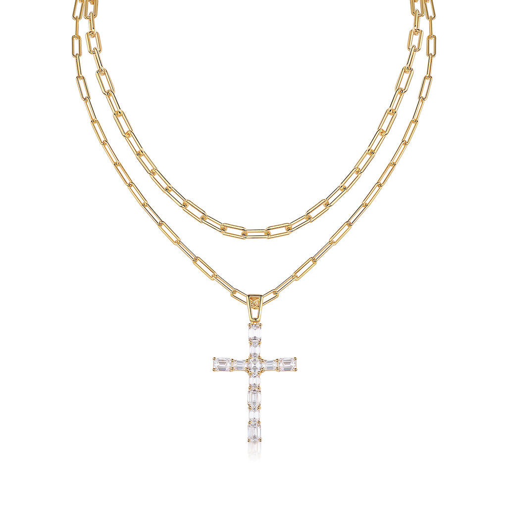Engraved With Top-quality Moissanite, This Luxurious And Fashionable Minimalist Jewelry Consists Of A Silver Pendant Necklace, A Collar Chain, And S925 Silver Electroplated With Gold.