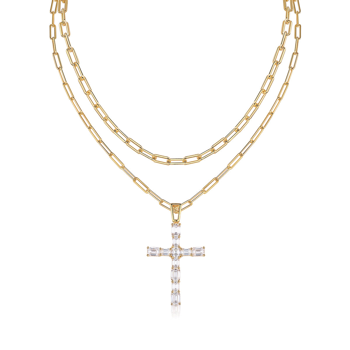 Engraved With Top-quality Moissanite, This Luxurious And Fashionable Minimalist Jewelry Consists Of A Silver Pendant Necklace, A Collar Chain, And S925 Silver Electroplated With Gold.