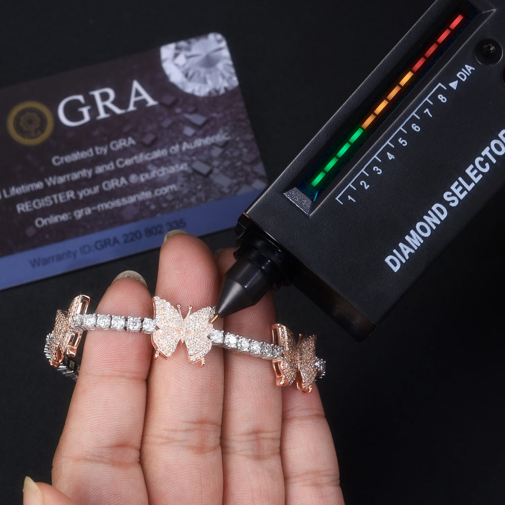 Moissanite Bracelet in Platinum-Plated 925 Sterling Silver – Minimalist Luxury Diamond-Look Jewelry with GRA Certificate