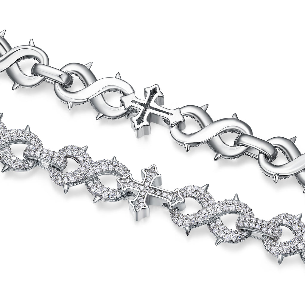 A Luxurious And Fashionable Minimalist Jewelry Bracelet Featuring Top-quality Moissanite, Made Of S925 Silver Electroplated With Platinum.