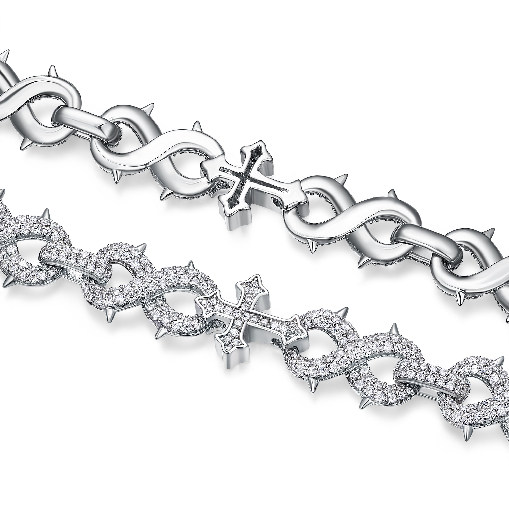 A Luxurious And Fashionable Minimalist Jewelry Bracelet Featuring Top-quality Moissanite, Made Of S925 Silver Electroplated With Platinum.