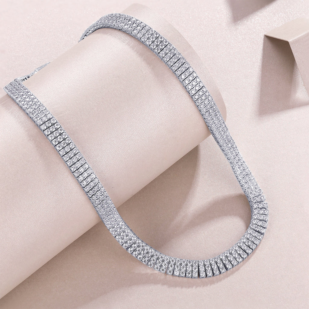 Elegant Minimalist Jewelry Round Double Ring Pendant Necklace in 925 Sterling Silver