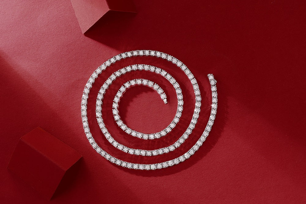 Endless Starry River - A Luxurious And Fashionable Light Luxury Jewelry Necklace Pendant Set With Top-quality Moissanite, S925 Silver-plated Platinum.