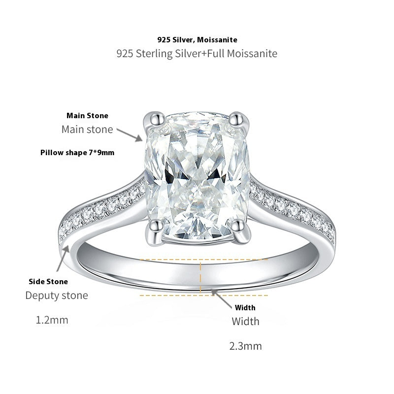 Moissanite Cathédrale 18K Gold Plated Silver Ring — Lumina