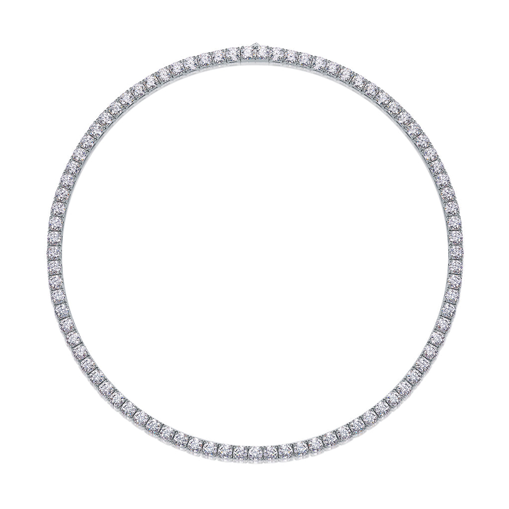 Endless Starry River Moissanite Necklace 925 Sterling Silver Platinum Plated Luxury Pendant Necklace with GRA Certificate