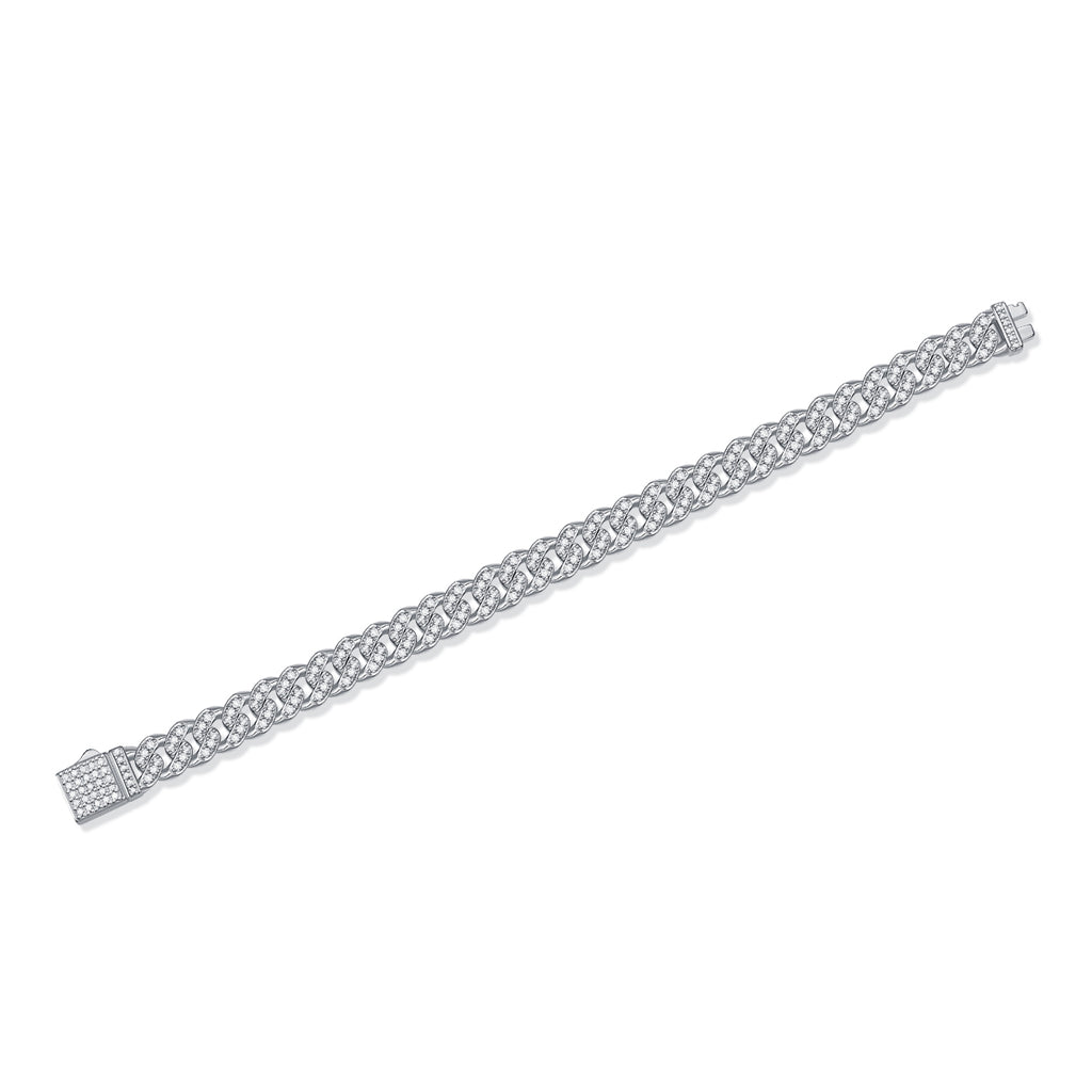 Light Of Faith - A Fashionable And Light Luxury Jewelry Silver Bracelet And Bracelet Set With Top-quality Moissanite, S925 Silver Plated Platinum