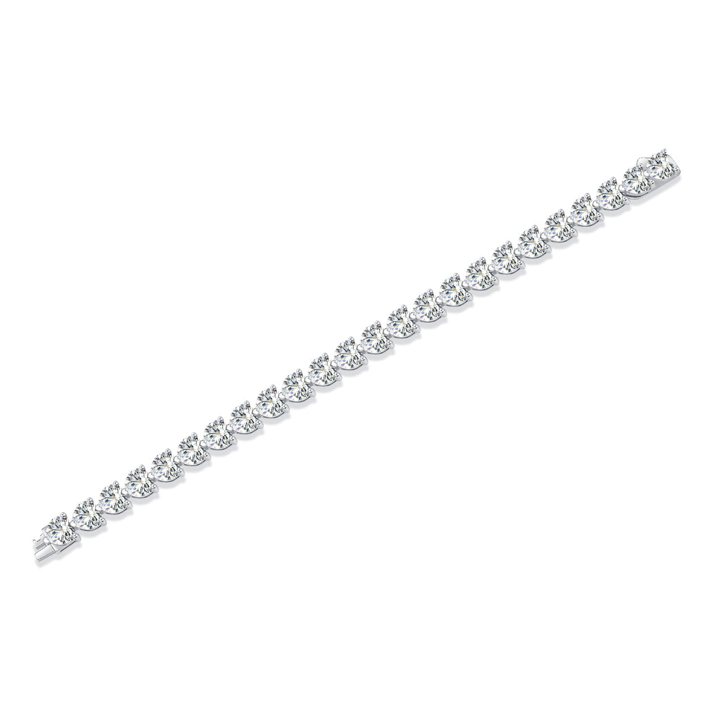 Love Daily - Luxurious And Fashionable Light Luxury Jewelry Silver Bracelet And Bracelet Set With Top-quality Moissanite, S925 Silver-plated Platinum