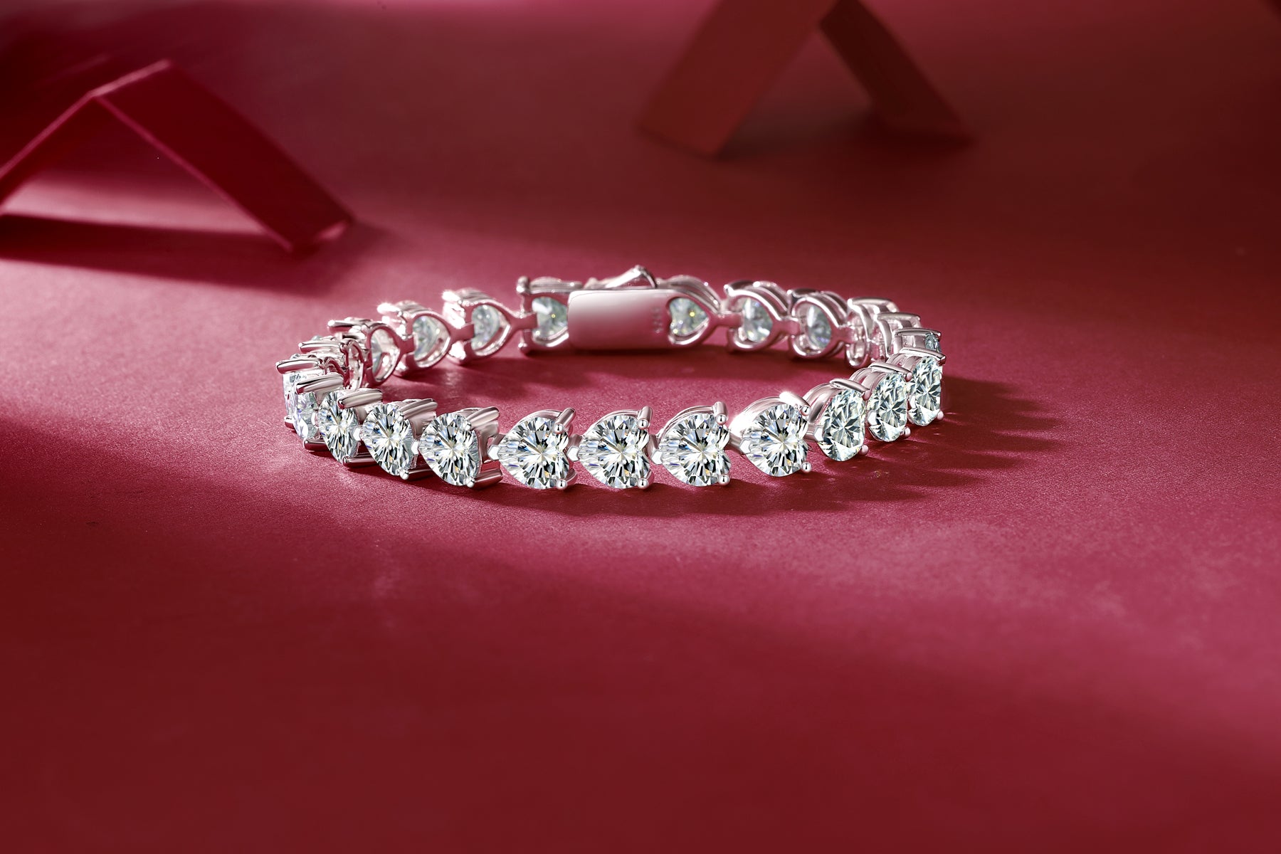 Love Daily - Luxurious And Fashionable Light Luxury Jewelry Silver Bracelet And Bracelet Set With Top-quality Moissanite, S925 Silver-plated Platinum