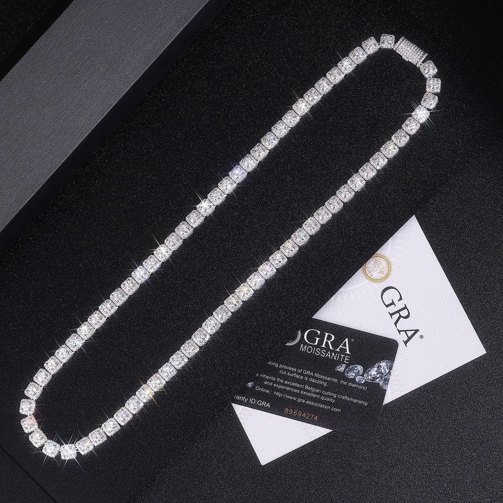 Romantic Gravity Moissanite Necklace Pendant Set Platinum Plated 925 Sterling Silver Adjustable Chain Luxury GRA Certified Jewelry