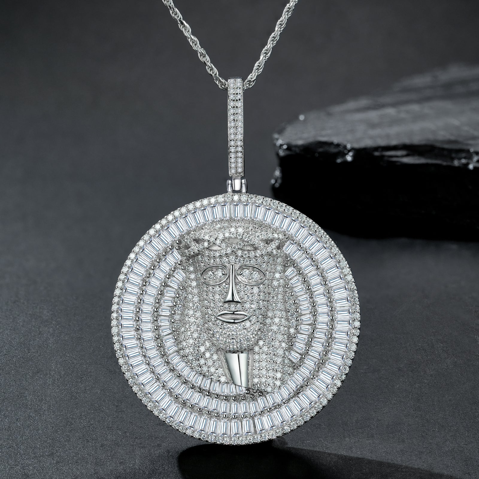 Moissanite Pendant Necklace 925 Sterling Silver Platinum Plated Minimalist Luxury Necklace for Women GRA Certified