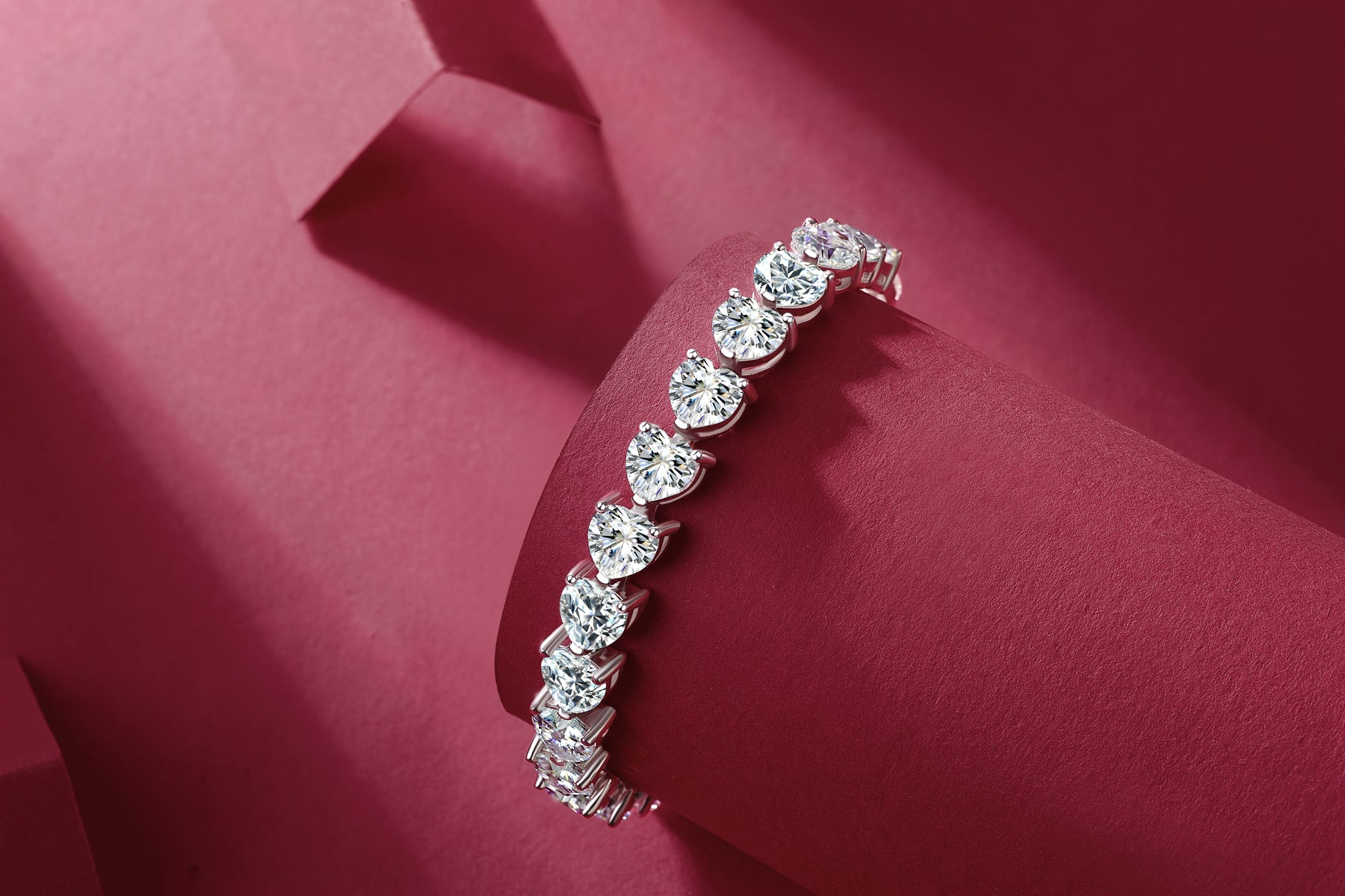 Love Daily - Luxurious And Fashionable Light Luxury Jewelry Silver Bracelet And Bracelet Set With Top-quality Moissanite, S925 Silver-plated Platinum
