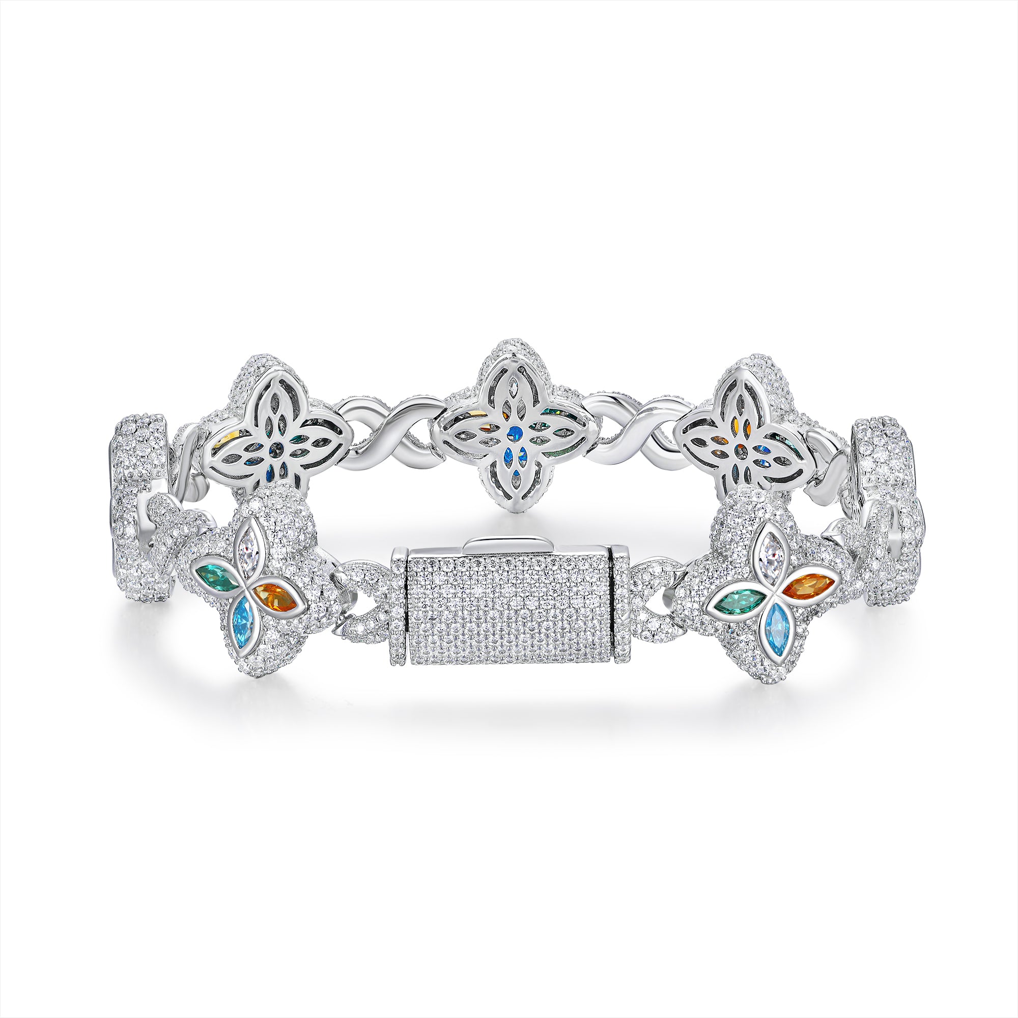 Luxurious Minimalist Moissanite Bracelet Platinum Plated 925 Sterling Silver with GRA Certificate