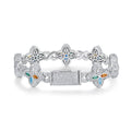 Luxurious Minimalist Moissanite Bracelet Platinum Plated 925 Sterling Silver with GRA Certificate