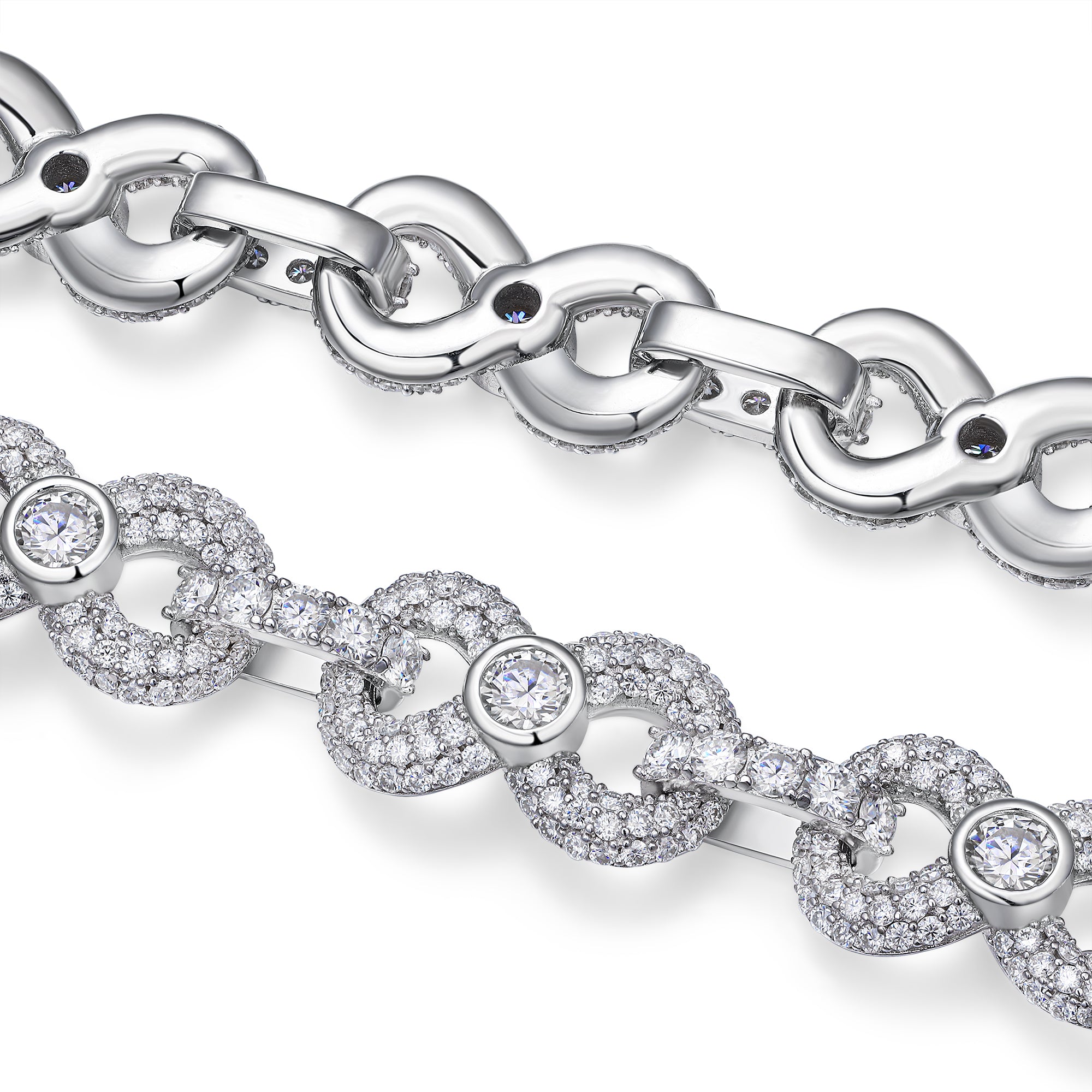 A Luxurious And Fashionable Minimalist Jewelry Bracelet Featuring Top-quality Moissanite, Made Of S925 Silver Electroplated With Platinum.