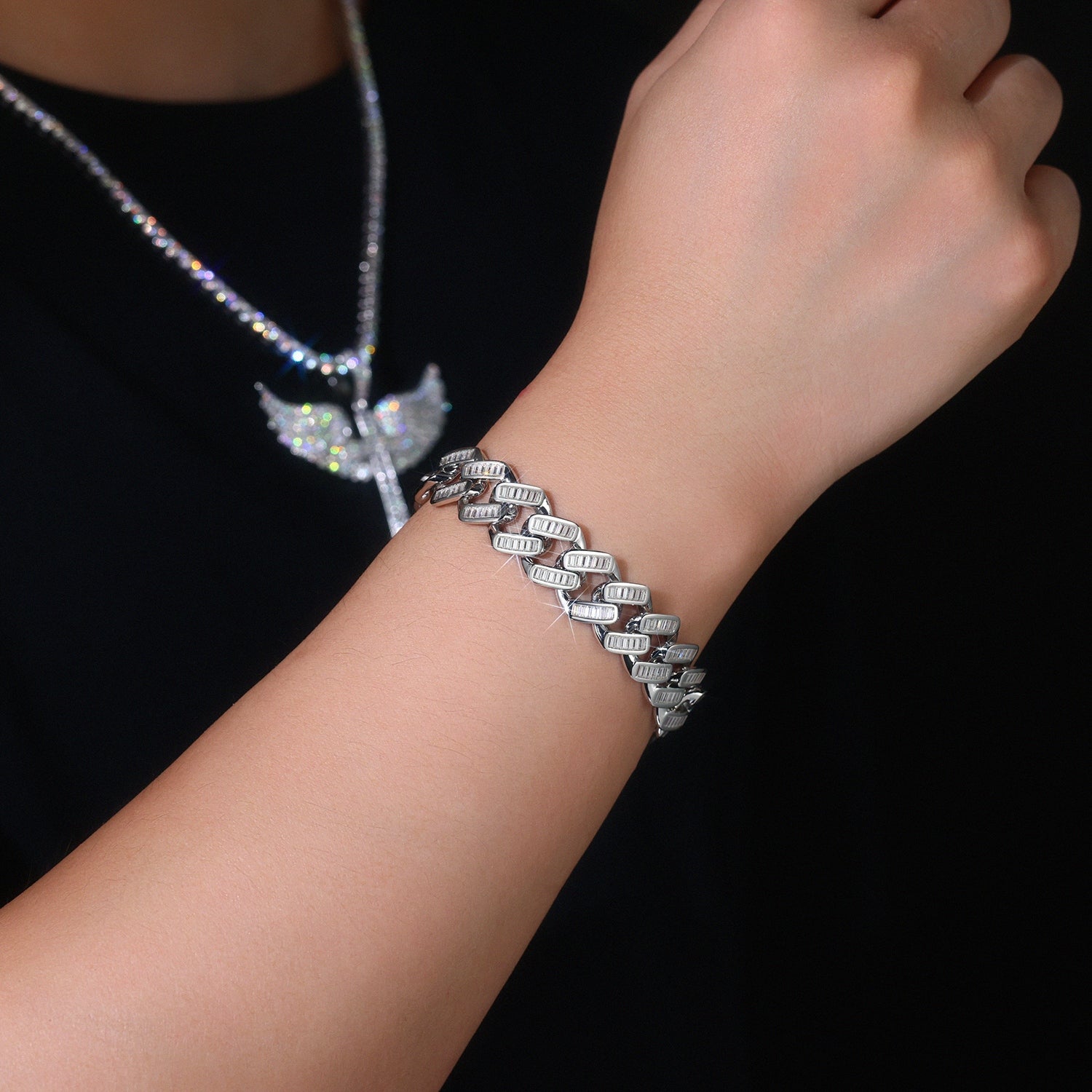 Minimalist Moissanite Bracelet 925 Sterling Silver Platinum Plated Luxury Elegant Bracelet with GRA Certificate