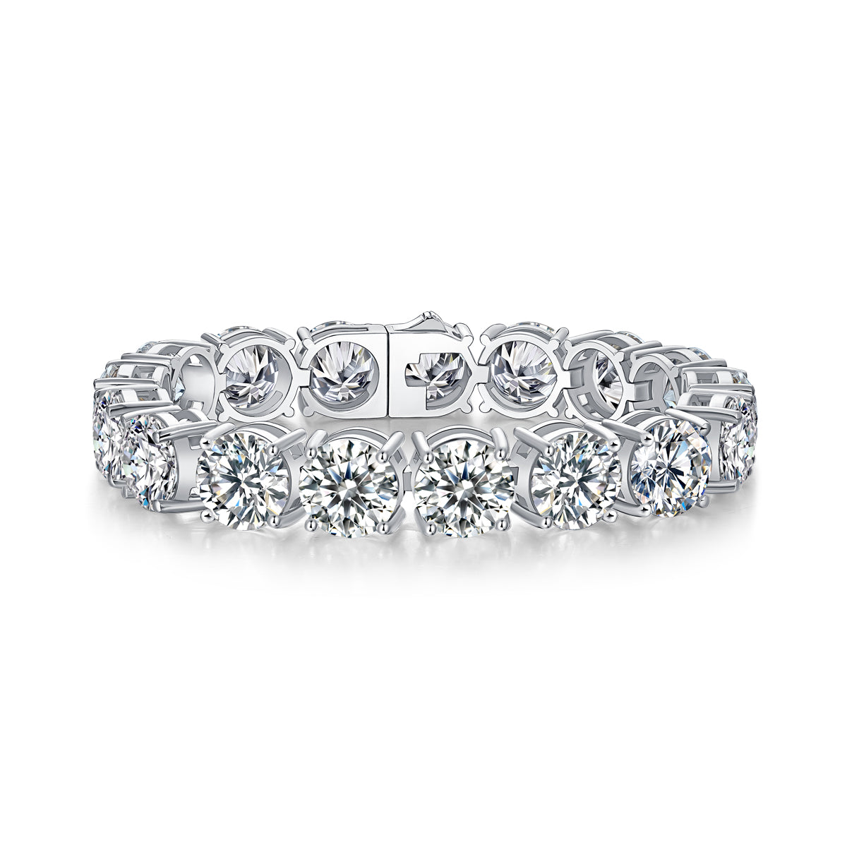 Moissanite Bracelet 5 Carat 925 Sterling Silver Platinum Plated Luxury Statement Bracelet for Women GRA Certified