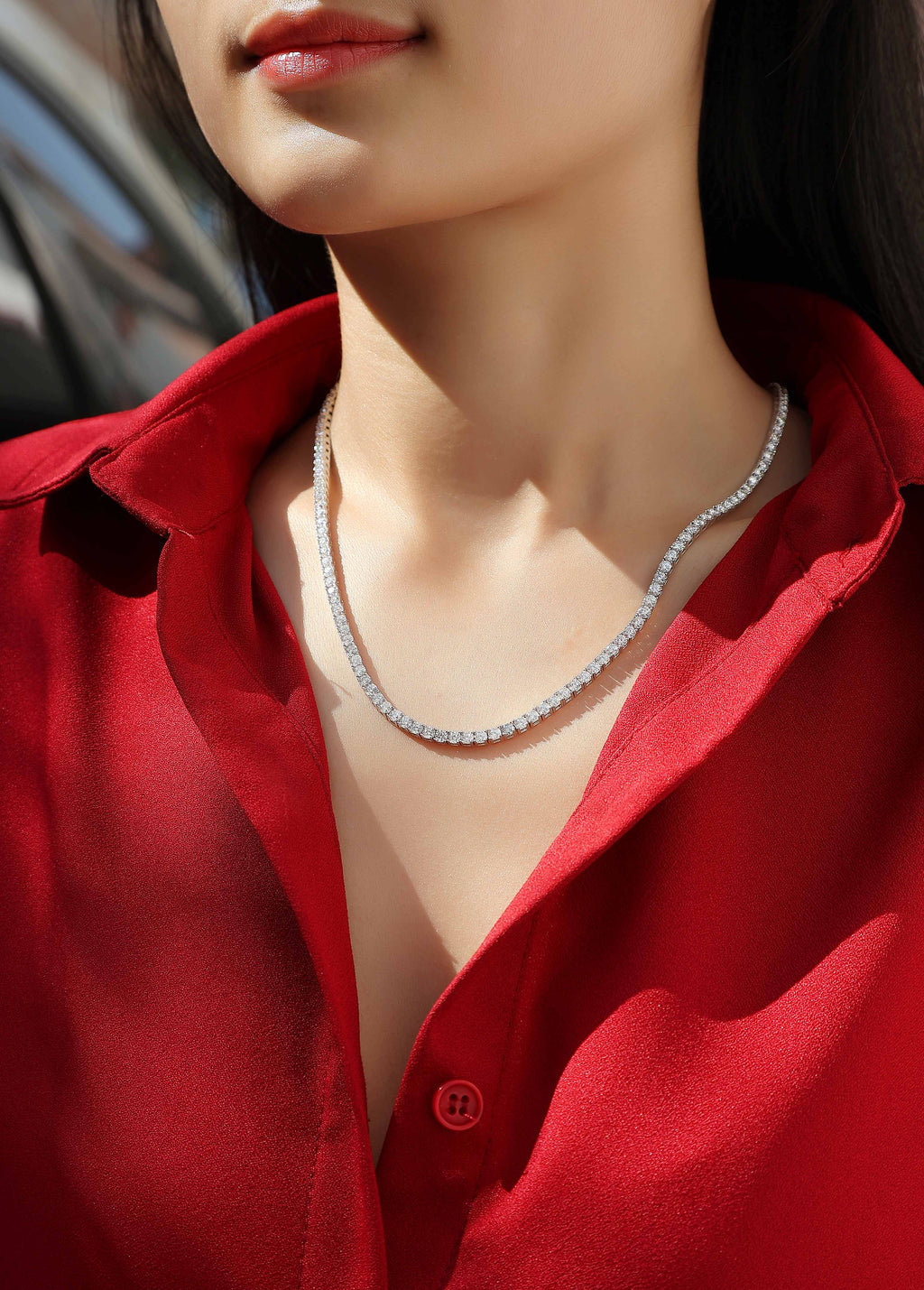 Endless Starry River - A Luxurious And Fashionable Light Luxury Jewelry Necklace Pendant Set With Top-quality Moissanite, S925 Silver-plated Platinum.