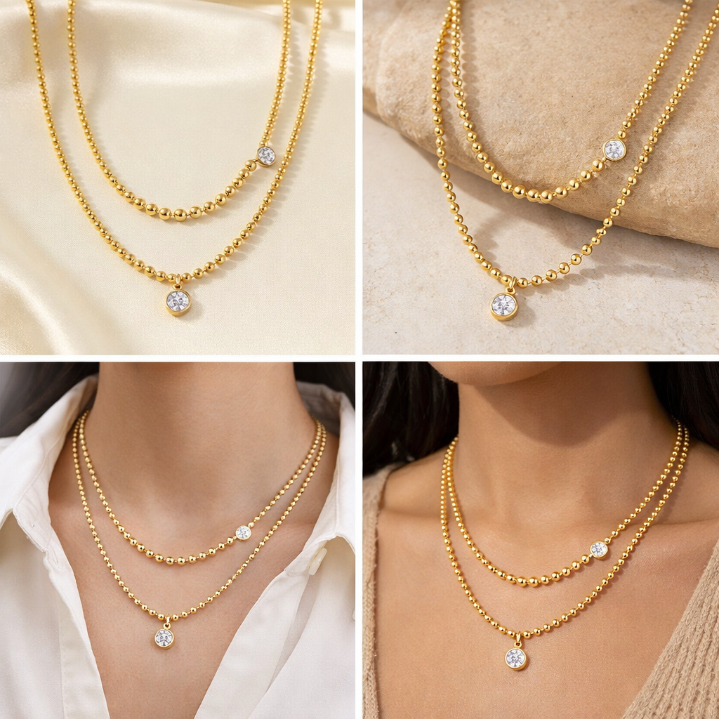925 Sterling Silver Gold Plated Moissanite Pendant Necklace – Minimalist Luxury Diamond-Look Jewelry for Everyday Wear