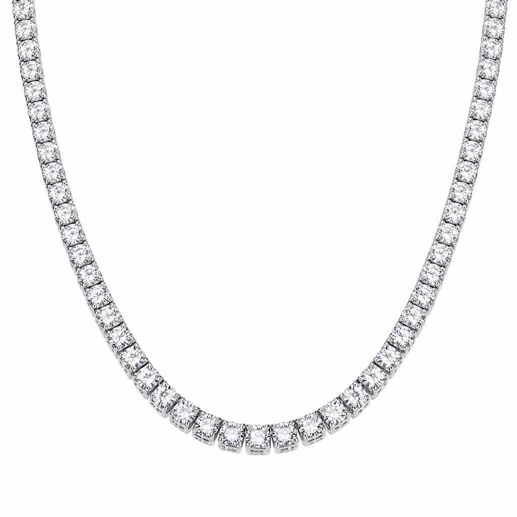 Endless Starry River Moissanite Necklace 925 Sterling Silver Platinum Plated Luxury Pendant Necklace for Women GRA Certified