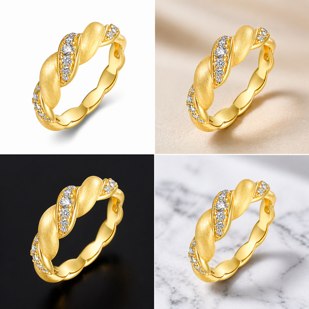Minimalist Moissanite Ring – Gold Plated 925 Sterling Silver Luxury Engagement Ring with GRA Certificate
