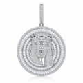 Moissanite Félin Silver Pendant — Veyra