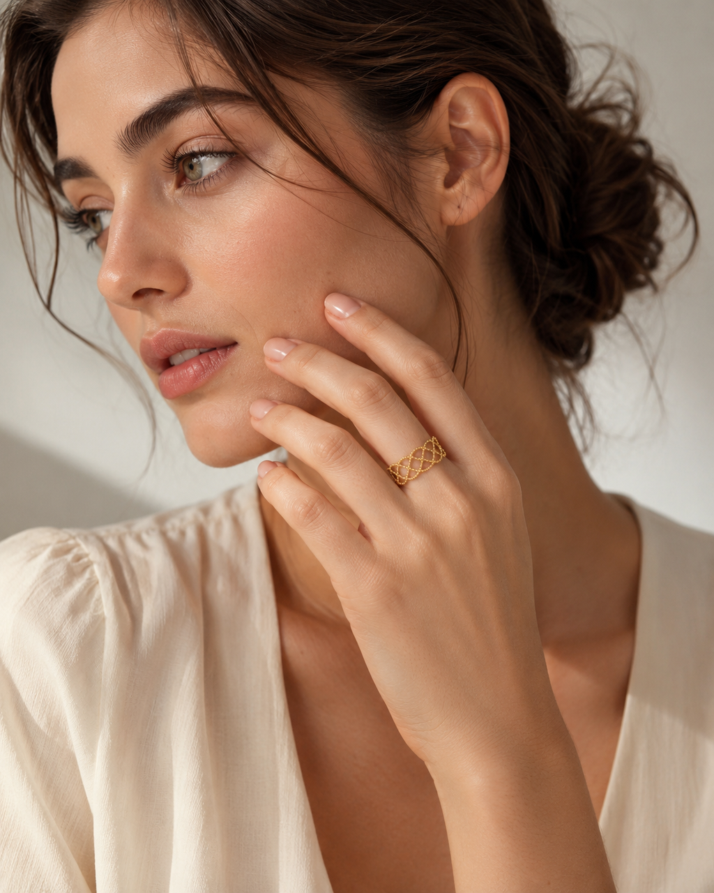 Lace 18K Gold Adjustable Ring — Aura