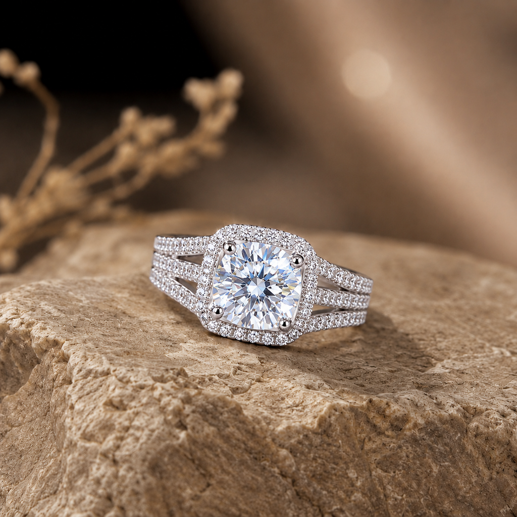 Moissanite Imperial 5 Carat Silver Ring — Lumina